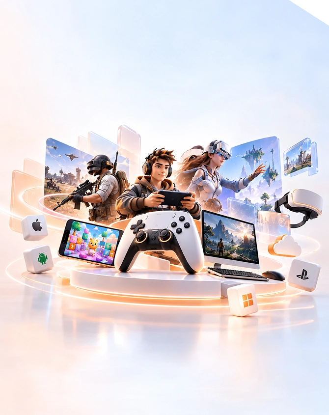 Gaming experiences across mobile, PC, console and virtual reality